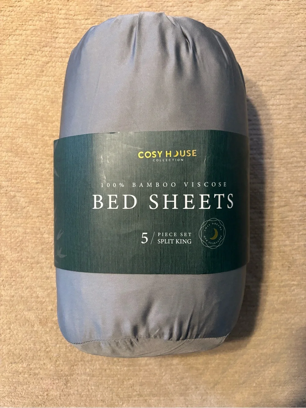 Cost House 100% bamboo 5-Piece Bed Sheet Set - split king